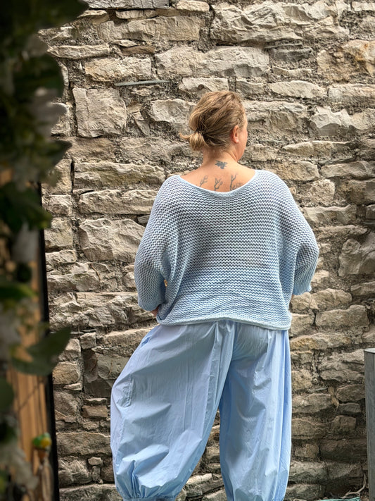 Stunning AFFINAH Layering Fish Net Top Size 10-24 In Baby Blue