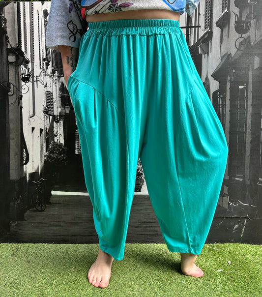 Yeba Trousers In Aqua Green Fits Size 12-26